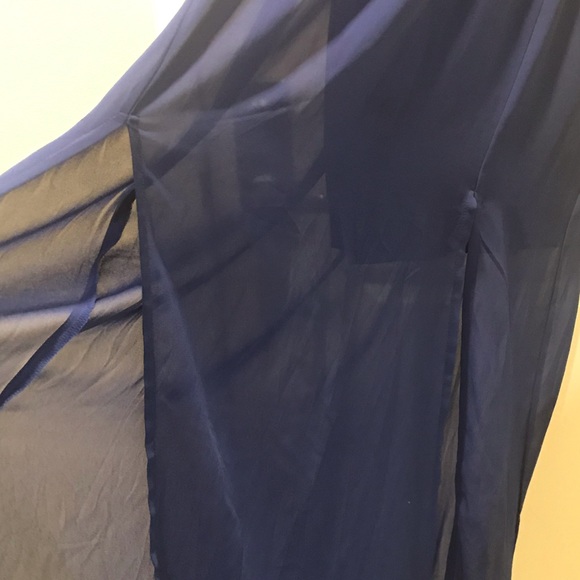 Evening Dress Navy Blue White Black pattern top - Picture 4 of 6